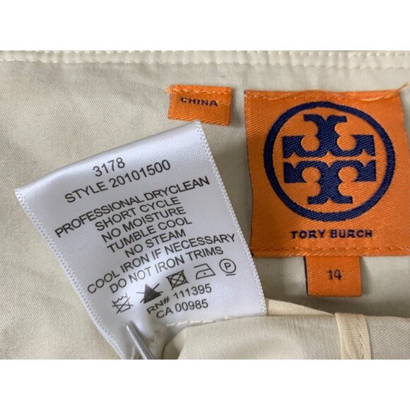 14 Tory Burch Womens Jason Utility Vest With Gold Zipper & Snap Safari EUC - Picture 6 of 8